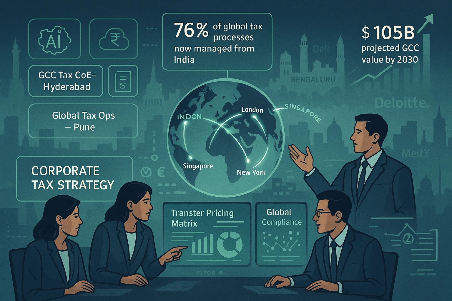 India-based Global Capability Centres (GCCs) have become strategic hubs for multinational companies to manage complex global tax operations, according to a Deloitte whitepaper report. These centres offer a unique blend of expertise, technology, and cost efficiency, making them an integral part of the global tax ecosystem.