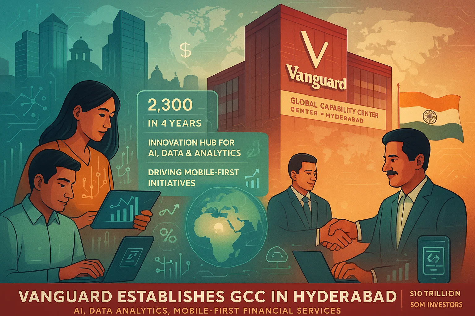 Vanguard, the world's largest mutual fund manager, is setting up a Global Capability Center (GCC) in Hyderabad, creating 2,300 jobs over the next four years.
