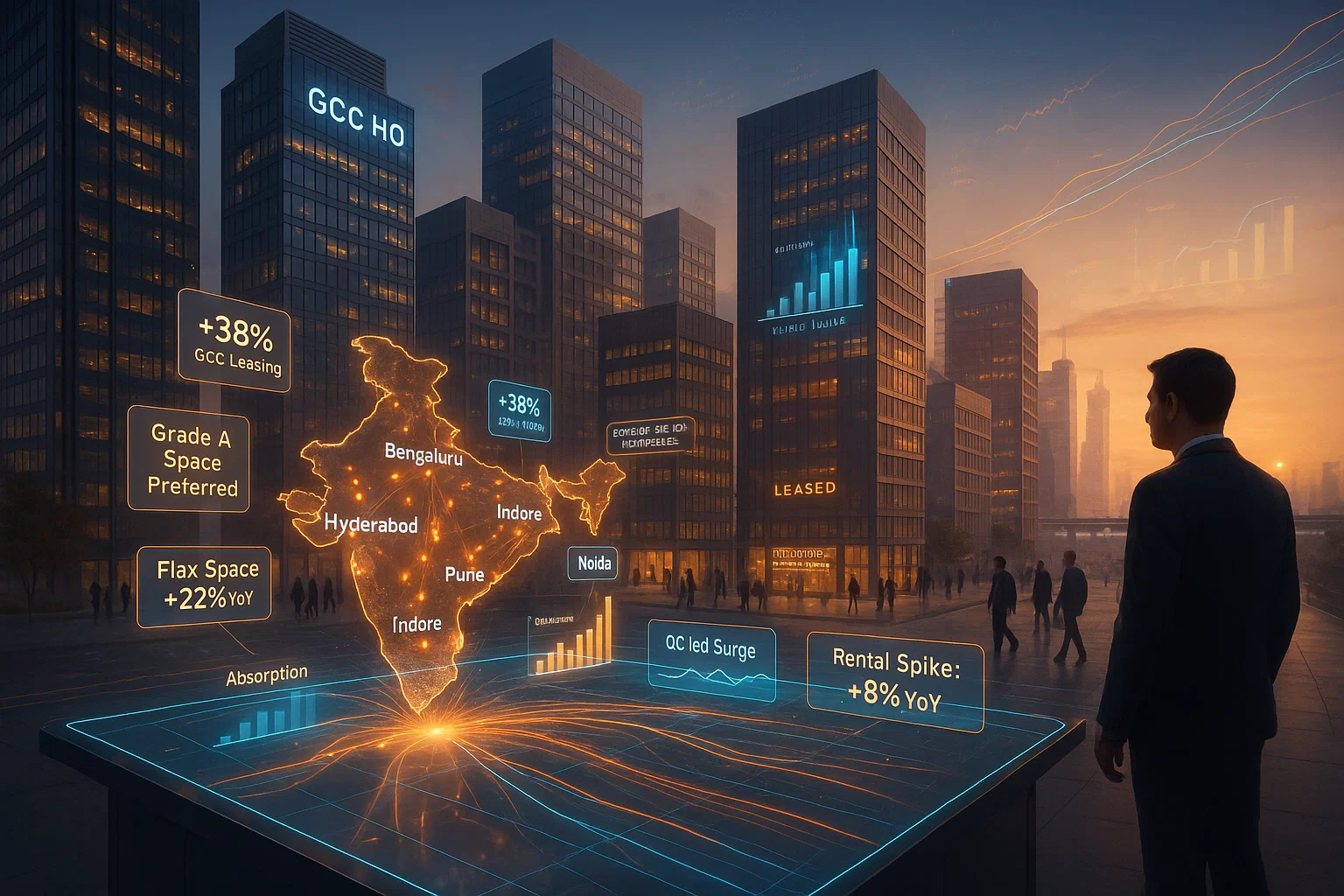 India's commercial real estate sector is experiencing a significant shift, driven by a surge in demand from Global Capability Centres (GCCs), according to a report by Realty+. The rapid growth of GCCs is reshaping office leasing patterns, with significant implications for the short-term and long-term future of India's office space market.